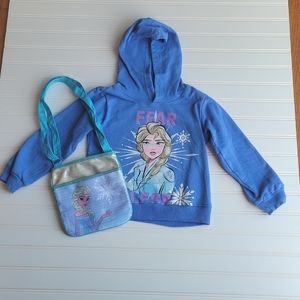Girls Elsa sweathsirt with purse